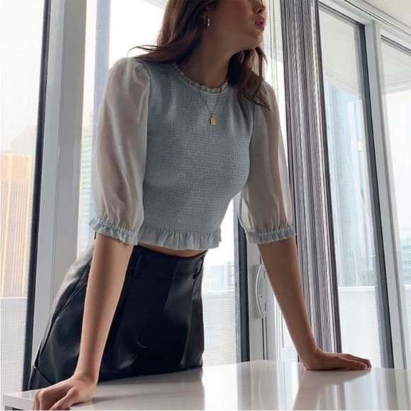 Aritzia Wilfred Tempest Shortsleeve Blouse - Picture 1 of 10